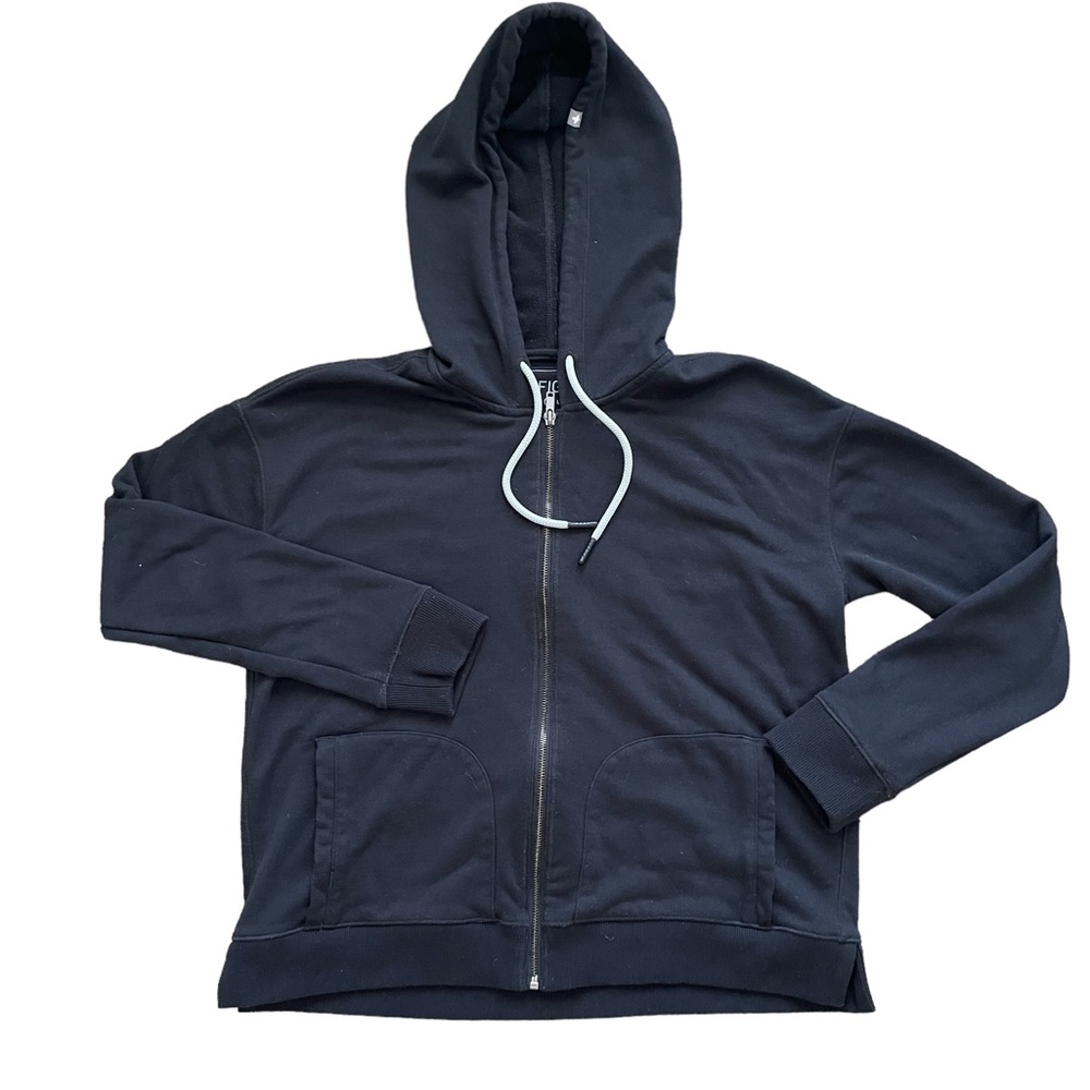 Figs Black Zip-Up Hoodie